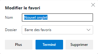 Favoris sous Edge